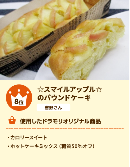 8位 ☆スマイルアップル☆のパウンドケーキ
